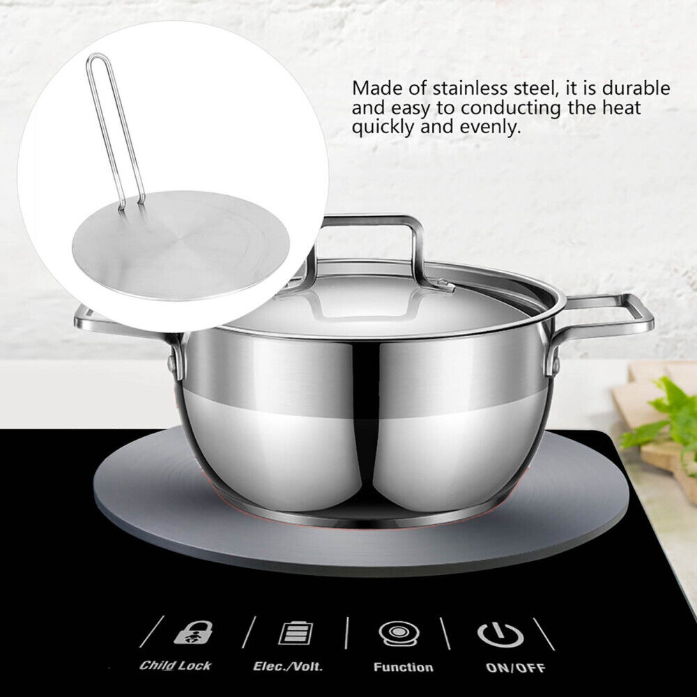 ✔20cm Stainless Steel Electric Cooker Induction Plate Hob Adapter Heat Diffuser - Fresh Stock Dated February 2026