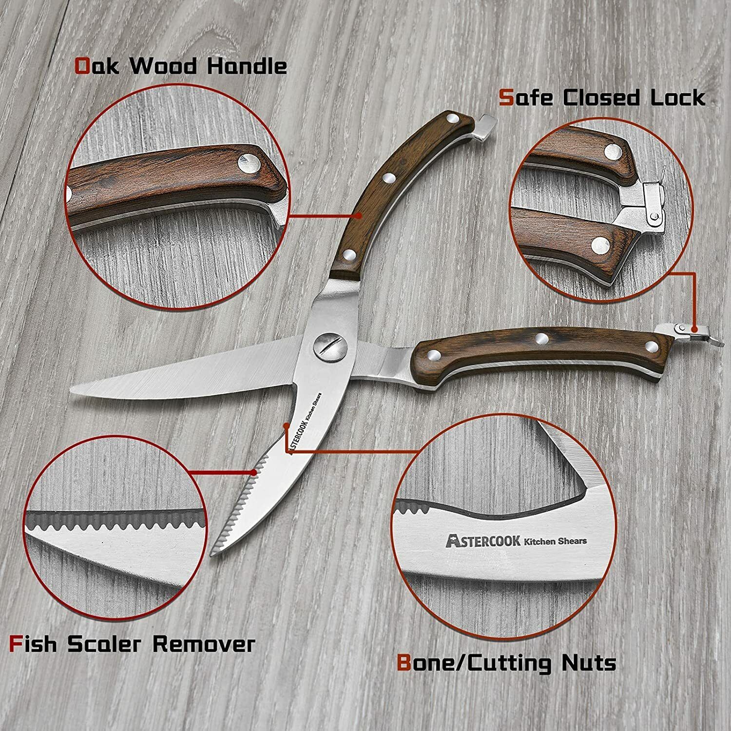 Knife Set, 15-Piece Kitchen Knife Set with Block Wooden German Stainless Steel - Fresh Stock Dated February 2026