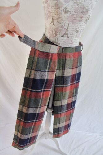 Vintage Oscar de la Renta Earth Tone Plaid Midi Skirt Wool Blend 28” Waist - Fresh Stock Dated March 2026
