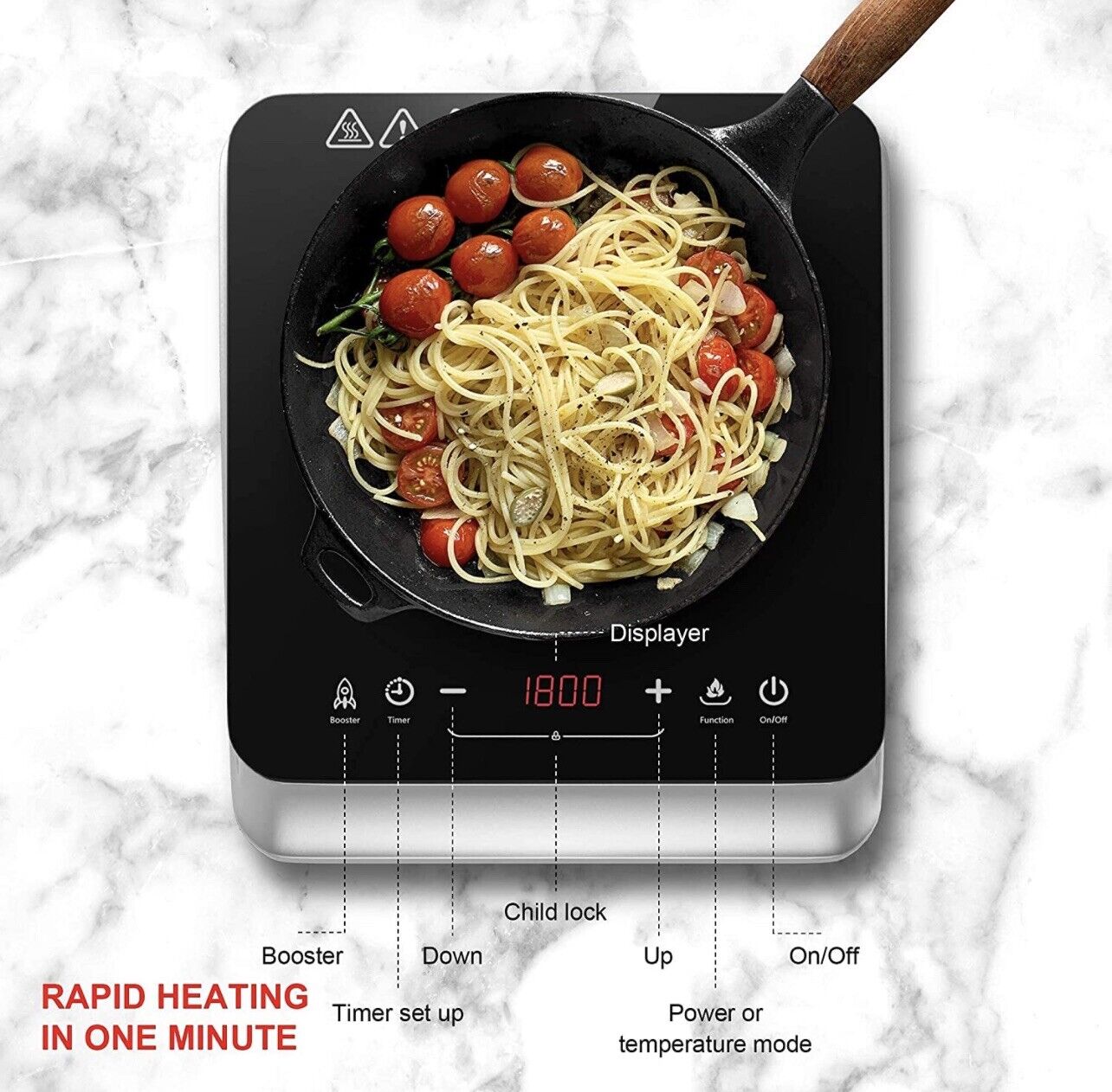 COOKTRON Induction Cooktop Countertop Burner Portable with Fast Warm-Up Mode - Fresh Stock Dated February 2026