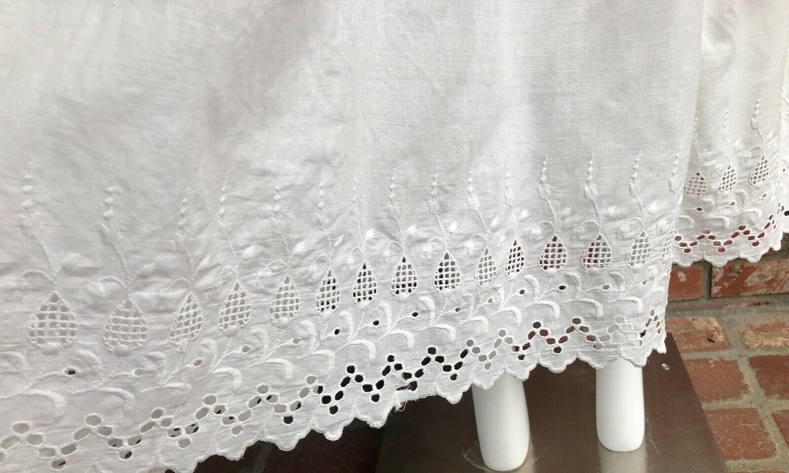 Antique Victorian Edwardian Cotton Eyelet Maxi Slip Petticoat Under Skirt S - Fresh Stock Dated December 2025