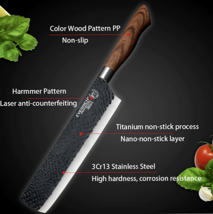 Set Stainless Steel Chef Handmade Knife of 6 pcs Kitchen Knives Scissors Peeler - Fresh Stock Dated December 2025