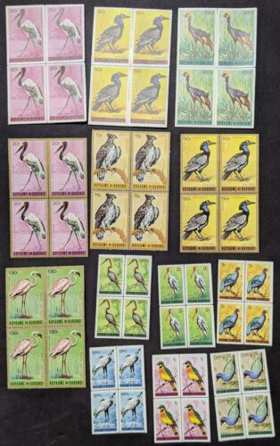 EDW1949SELL : BURUNDI 1965 Sc #111-25, C8-16 Birds Cplt set in Blk of 4 Cat 6 - Fresh Stock Dated December 2025