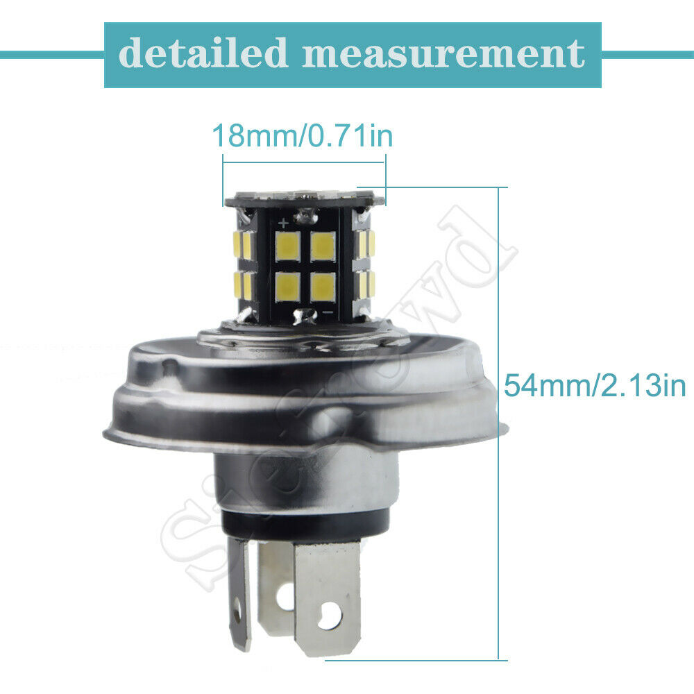 2 x P45T R2 Motorcycle LED Headlight Motorbike Light Bulb Lamp 30SMD 12V 24V DC - Fresh Stock Dated February 2026