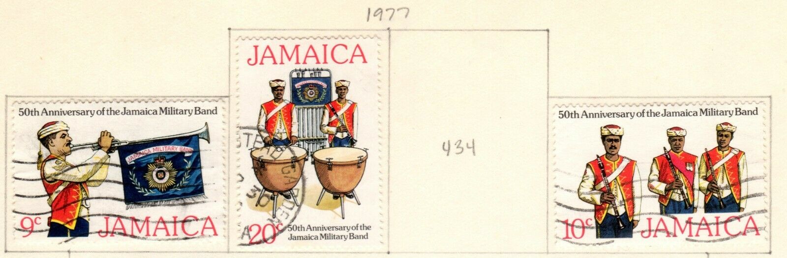 Jamaica Scott 423//433 Mostly Used on 2 Album Pages Issued 1977-1978 - Fresh Stock Dated December 2025