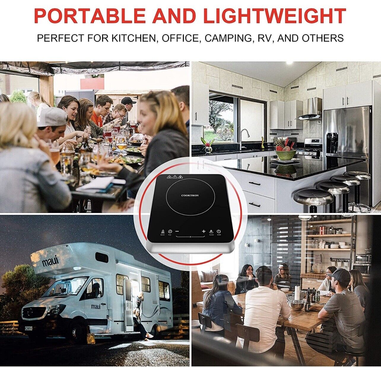 COOKTRON Induction Cooktop Countertop Burner Portable with Fast Warm-Up Mode - Fresh Stock Dated February 2026