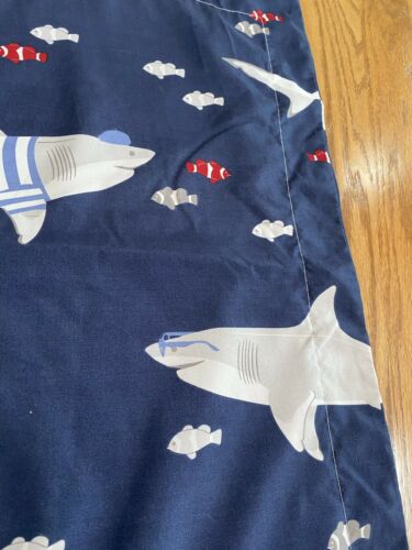Max Studio Kids SHARKS/CLOWN FISH Ocean Standard Pillow Sham Navy Blue 24x31” - Fresh Stock Dated December 2025