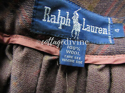 Preppy Polo Ralph Lauren Plaid & Paisley Vtg Wool Full Skirt, made in Hong Kong - Fresh Stock Dated February 2026