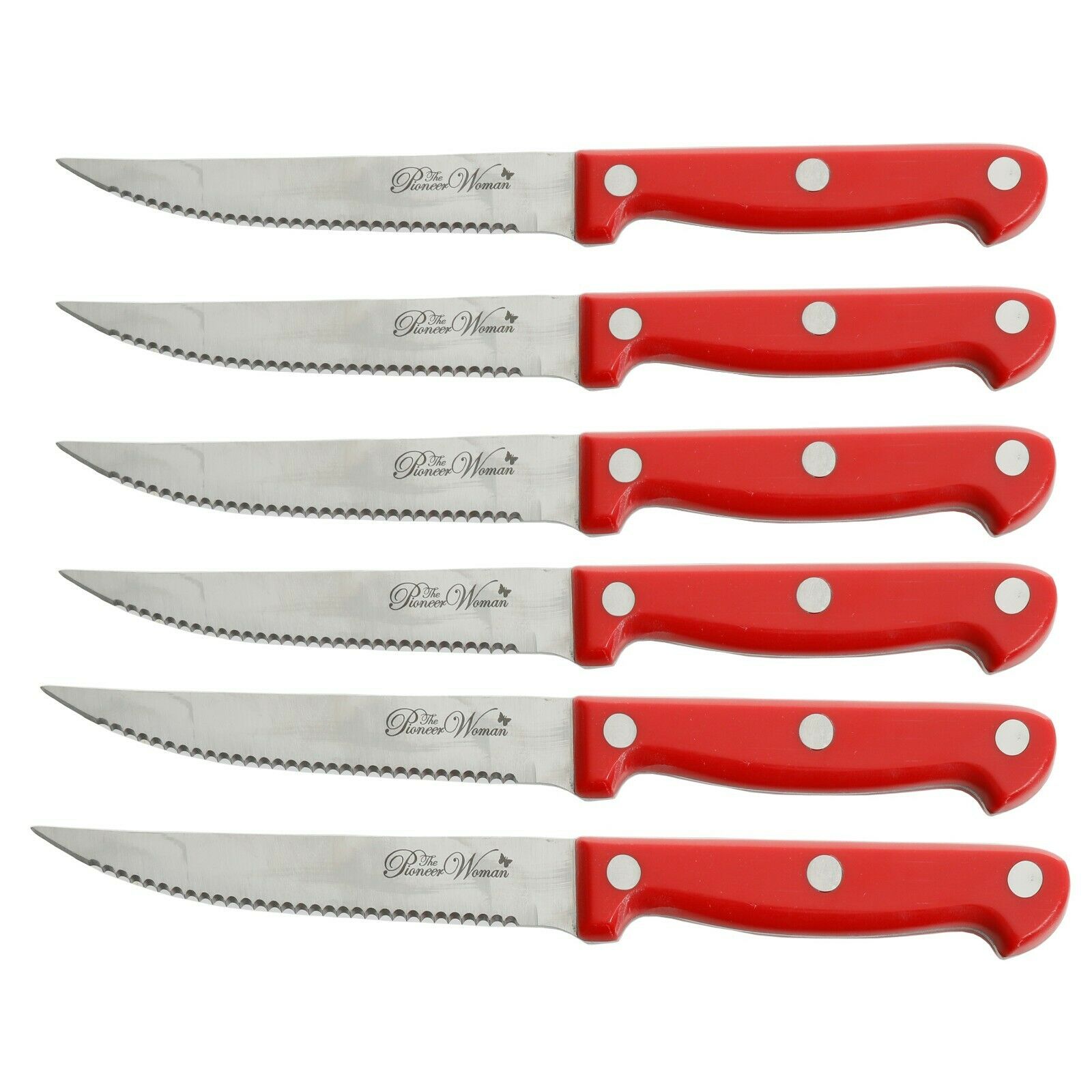 The Pioneer Woman Cowboy Rustic 14-Piece Forged Cutlery Knife Block Set, Red - Fresh Stock Dated December 2025