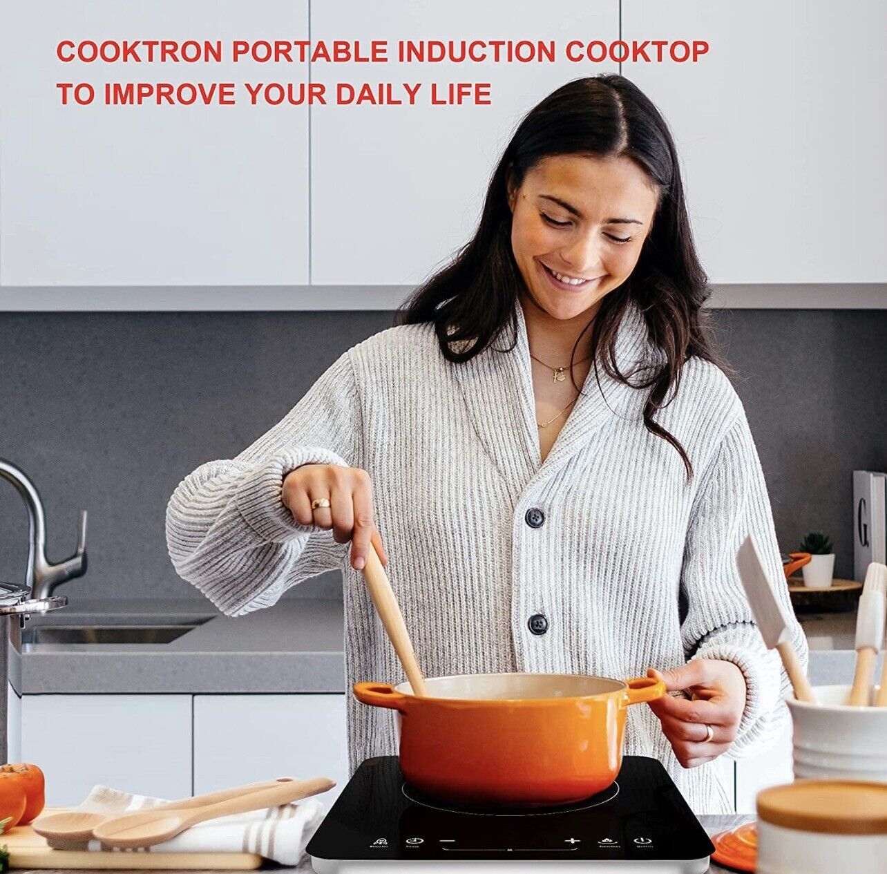 COOKTRON Induction Cooktop Countertop Burner Portable with Fast Warm-Up Mode - Fresh Stock Dated February 2026