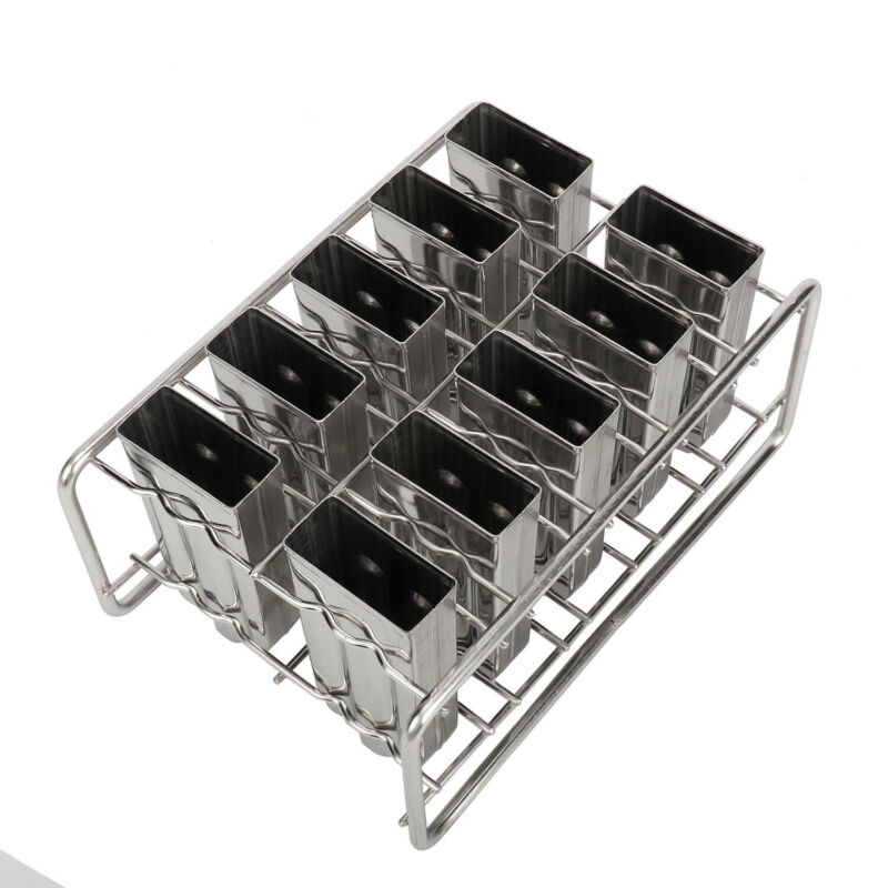 10Pcs Ice Cream Bars Pop Mold Stainless Steel Frozen Popsicle Popsicle Molds Set - Fresh Stock Dated December 2025