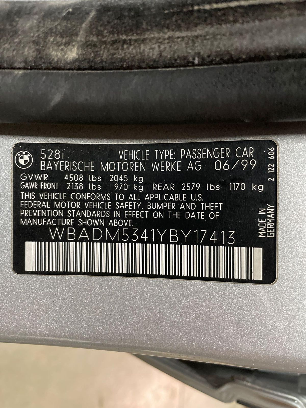 2000 BMW 528i 5-SPEED MANUAL TRANSMISSION ASSEMBLY 97-00 98 99 WITH 77K MILES - Fresh Stock Dated February 2026