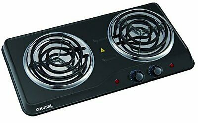 Courant Double Burner 1700W Hotplate Black Countertop Burner Portable Electri... - Fresh Stock Dated February 2026