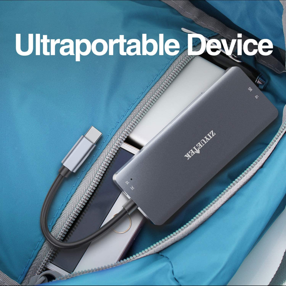 ZIYUETEK USB C CF Card Reader,5- in-1 Aluminum Thunderbolt 3 TYPE-C, TYPE C - Fresh Stock Dated February 2026