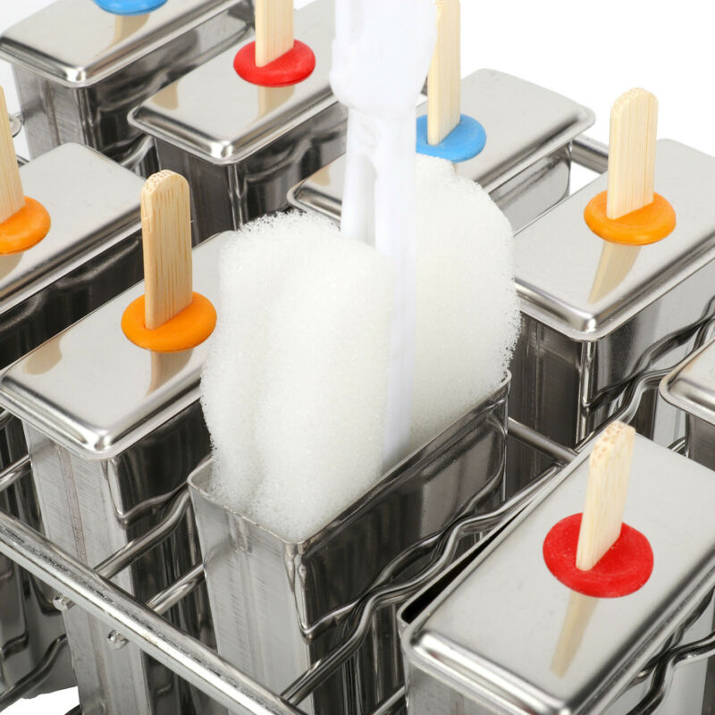 10Pcs Ice Cream Bars Pop Mold Stainless Steel Frozen Popsicle Popsicle Molds Set - Fresh Stock Dated December 2025