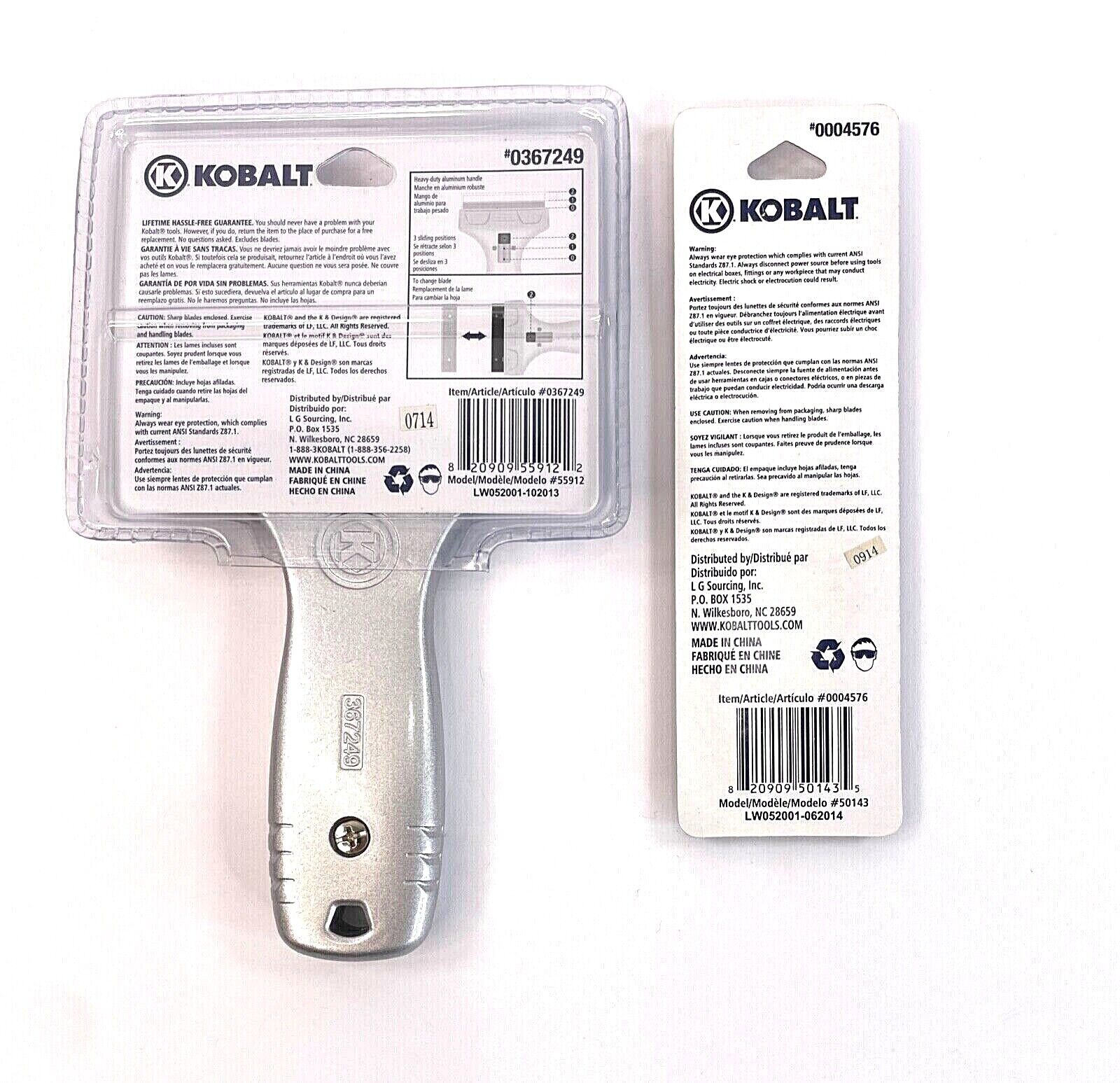 KOBALT RETRACTABLE SAFETY SCRAPER W/ SCRAPER BLADES #0367249 & #0004576 - NEW - Fresh Stock Dated February 2026