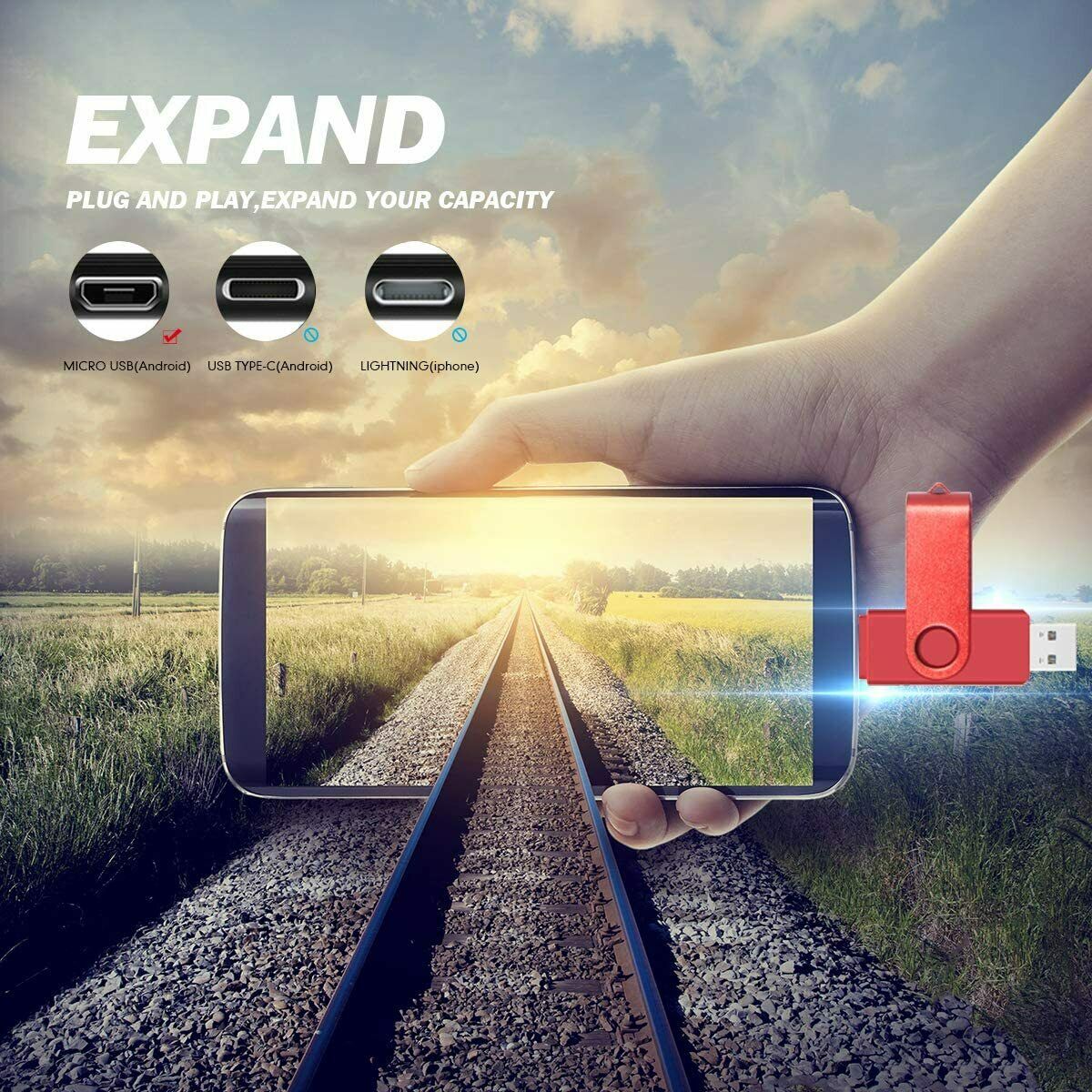 512GB Flash Drive 2 in 1 USB Picture Keeper For Android Pc Smartphone - Fresh Stock Dated February 2026