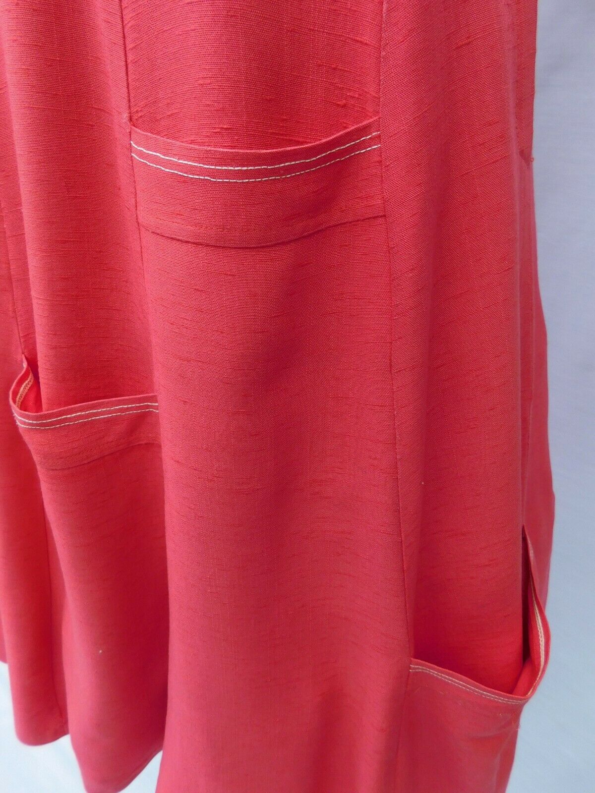 Vtg 40s 50s A-Line Coral Pink Panel Skirt With 5 Usable Pockets 27 Waist Teacher - Fresh Stock Dated February 2026