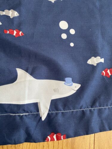 Max Studio Kids SHARKS/CLOWN FISH Ocean Standard Pillow Sham Navy Blue 24x31” - Fresh Stock Dated December 2025