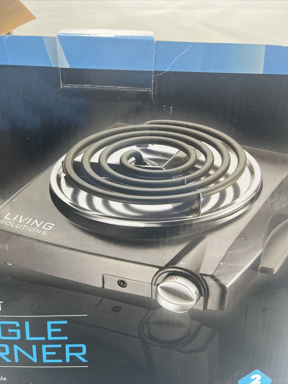 Living Solutions 1100W Single Burner NIB_Portable & Fast-Heating - Fresh Stock Dated February 2026