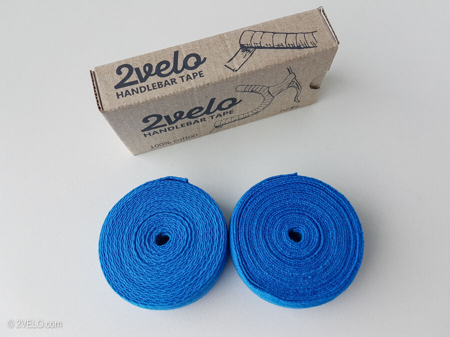 2Velo TOP COTTON Vintage HANDLEBAR TAPE blue - Fresh Stock Dated December 2025