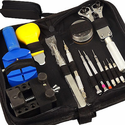 13 pc Watch Repair Tool Kit Zip Case Battery Opener Link Pin Remover Screwdriver - Fresh Stock Dated December 2025