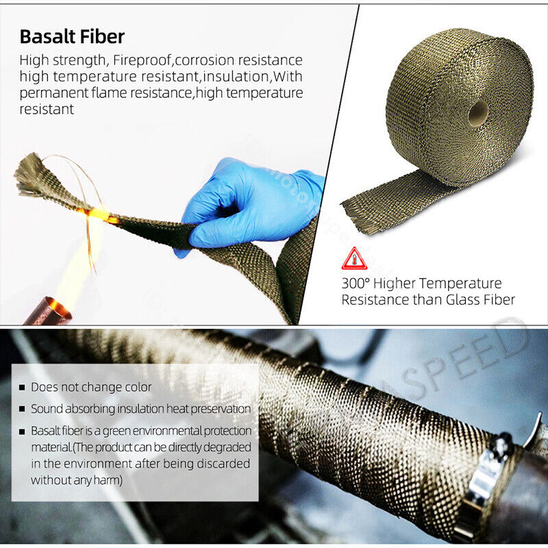 Universal 5M High Heat Insulation Wrap Car Motorcycle Exhaust Header Pipe Tape - Fresh Stock Dated February 2026