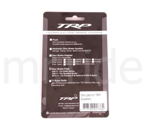 1Pair TRP Q20.11 Disc Brake Pads, For Quadiem ,Quadiem SL ,Slate T4 new in Box - Fresh Stock Dated December 2025