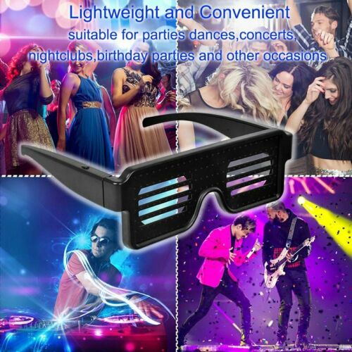 Party Magic Flash LED Glasses App Control Bluetooth Luminous DJ SunGlasses DIY - Fresh Stock Dated February 2026