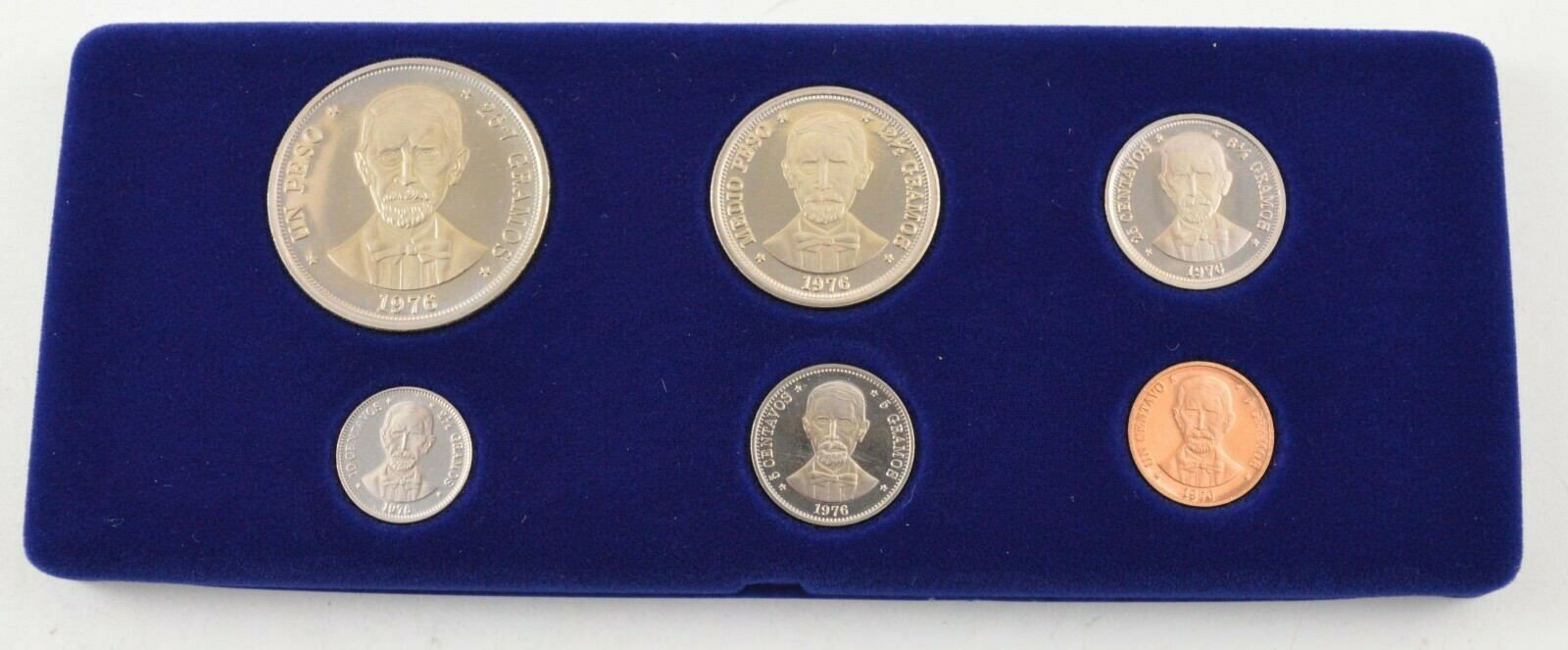 1976 Dominican Republic 6 Coin Proof Set Juan Pablo Duarte With Display Box *731 - Fresh Stock Dated December 2025