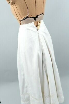 Vintage 1900s Edwardian White Cotton High Waist Sheer Crochet Lace Under Skirt - Fresh Stock Dated December 2025