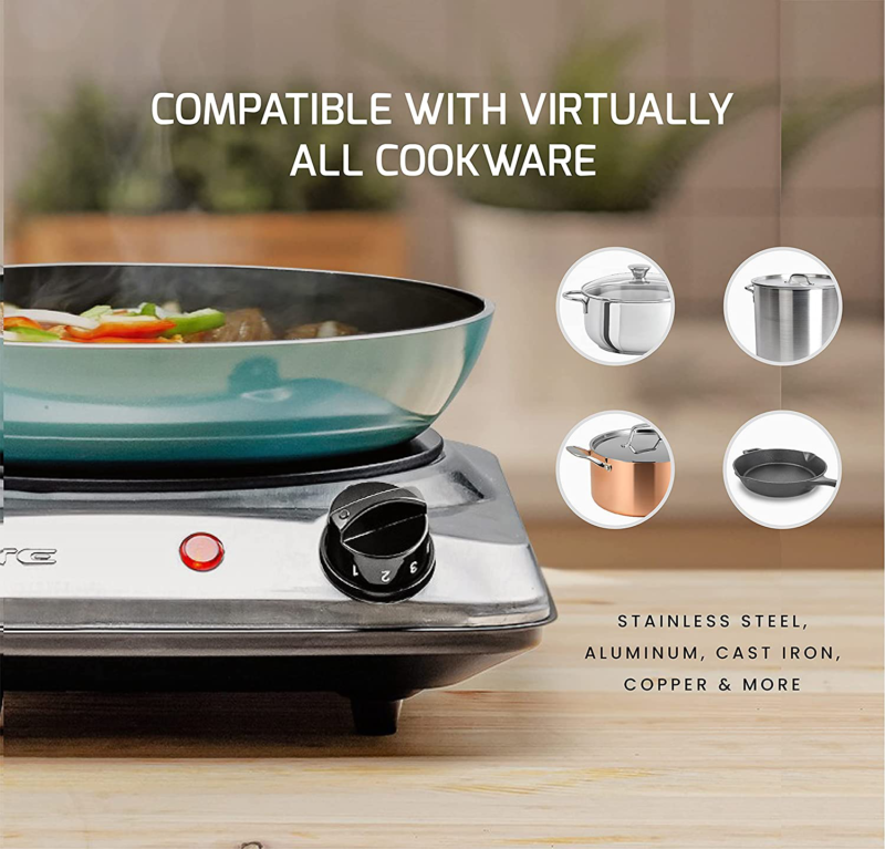 Estufa eléctrica Placa cocción Calentador De Cocina 7Inch Hornillo Portatil1000W - Fresh Stock Dated February 2026