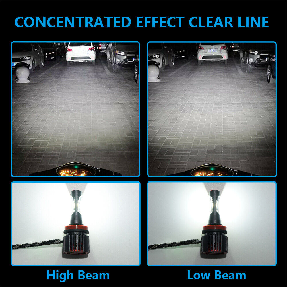 For Kawasaki Ninja ZX10R ZX1000 06-10 2x H11 H9 LED Headlights 6000K White Bulbs - Fresh Stock Dated February 2026