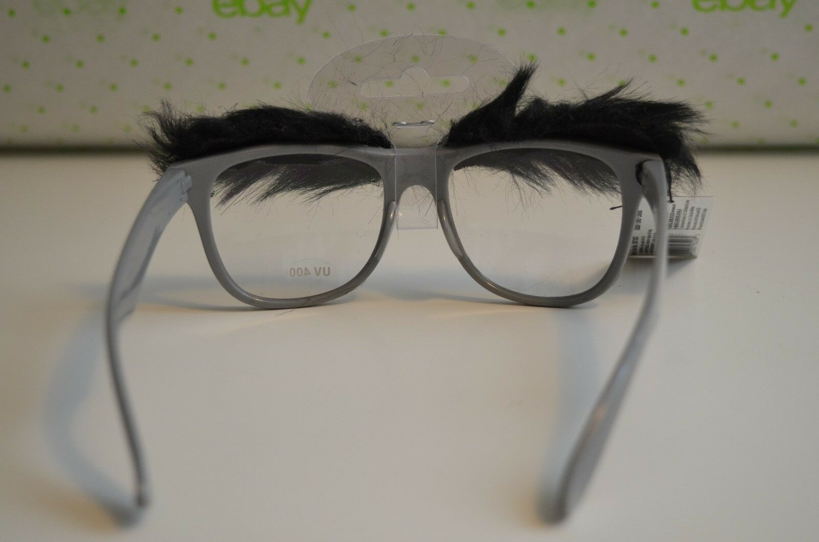 Lot of 4 Fun Shades Gray Classic Novelty Disguise Glasses With Eyebrows, UV 400 - Fresh Stock Dated February 2026