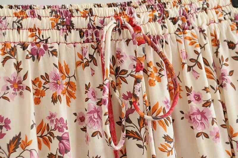 Women Vintage Bohemian Skirt Hippie Floral Print Tassel High Elastic Waist Maxi - Fresh Stock Dated February 2026