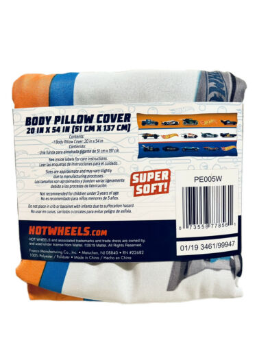 Hot Wheels Body Pillow Cover with Zipper, Kids Bedding  20