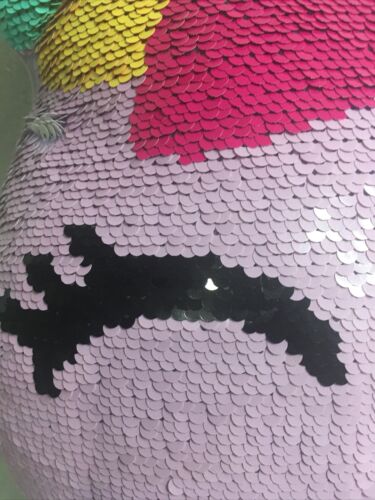 ISCREAM REVERSIBLE FLIP SEQUINS UNICORN w RAINBOW HAIR PLUSH PILLOW - Fresh Stock Dated December 2025