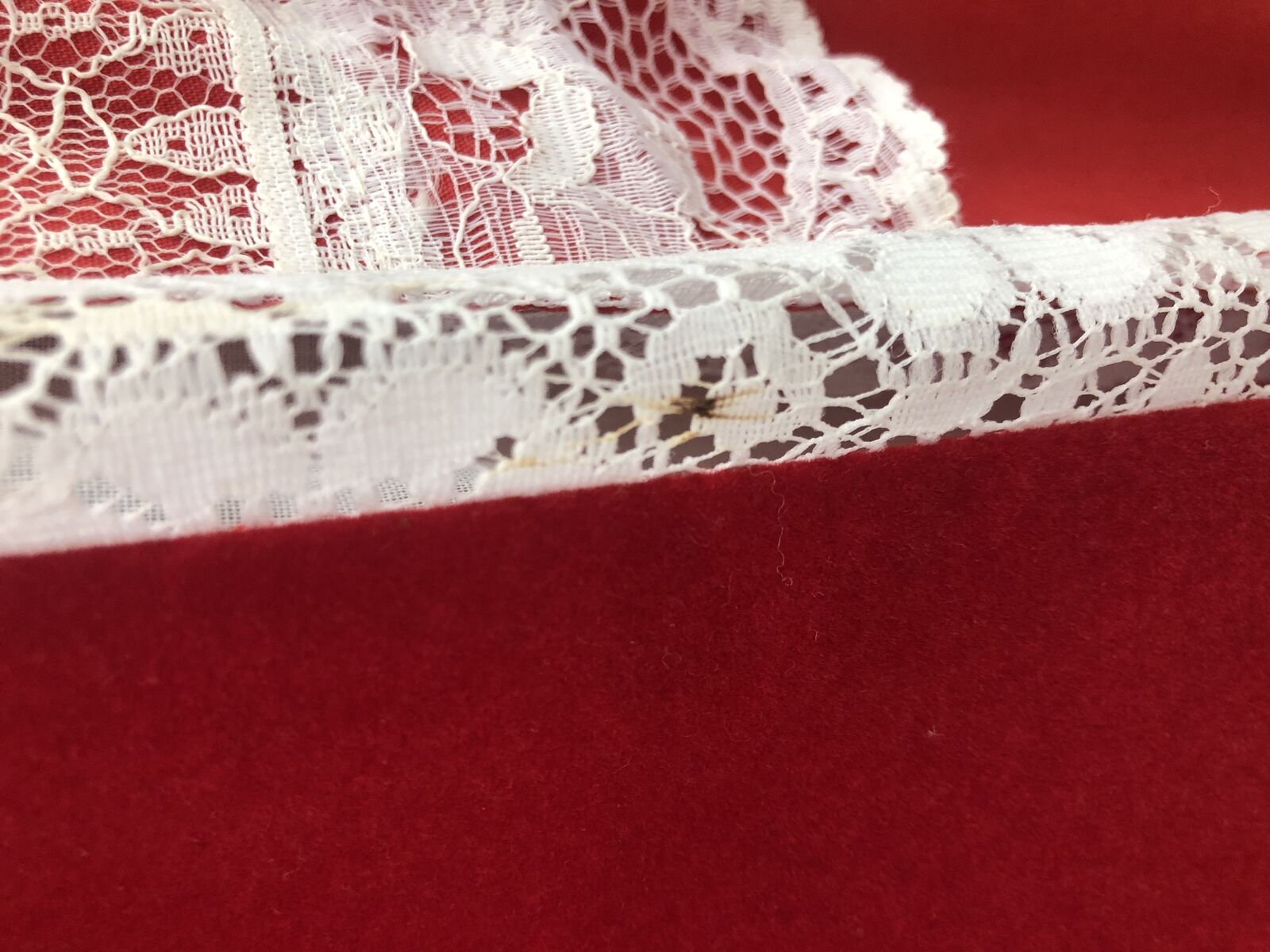 Vintage VTG 1970s 70s Red Patchwork Velvet Lace Prairie Maxi Skirt - Fresh Stock Dated March 2026