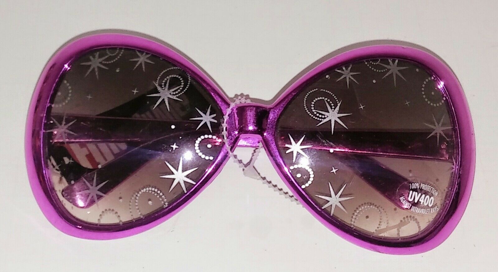 1 pair Pink novelty sunglassesw/ silver designs & tinted lense costume retro - Fresh Stock Dated February 2026