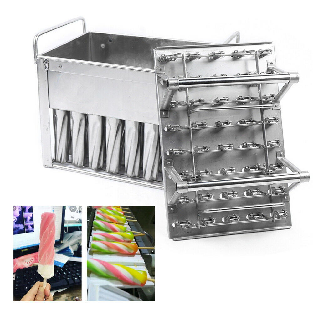 Commercial Ice Cream Stick Mold Stainless Steel 40 Pcs Spiral Popsicle Mold - Fresh Stock Dated December 2025