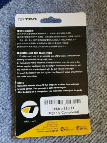 Tektro E10.11 Metal Ceramic Disc Brake Pads Auriga/Draco/Orion 1 pair - Fresh Stock Dated February 2026