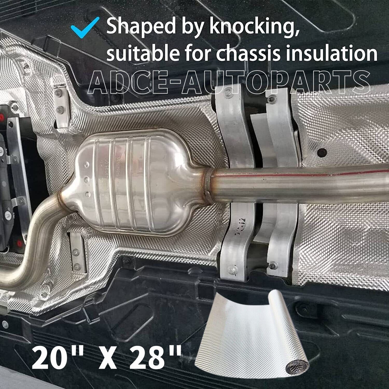 Exhaust Heat Shield Automotive Embossed Aluminum Muffler Shield/Wrap 20 X 28 In - Fresh Stock Dated February 2026