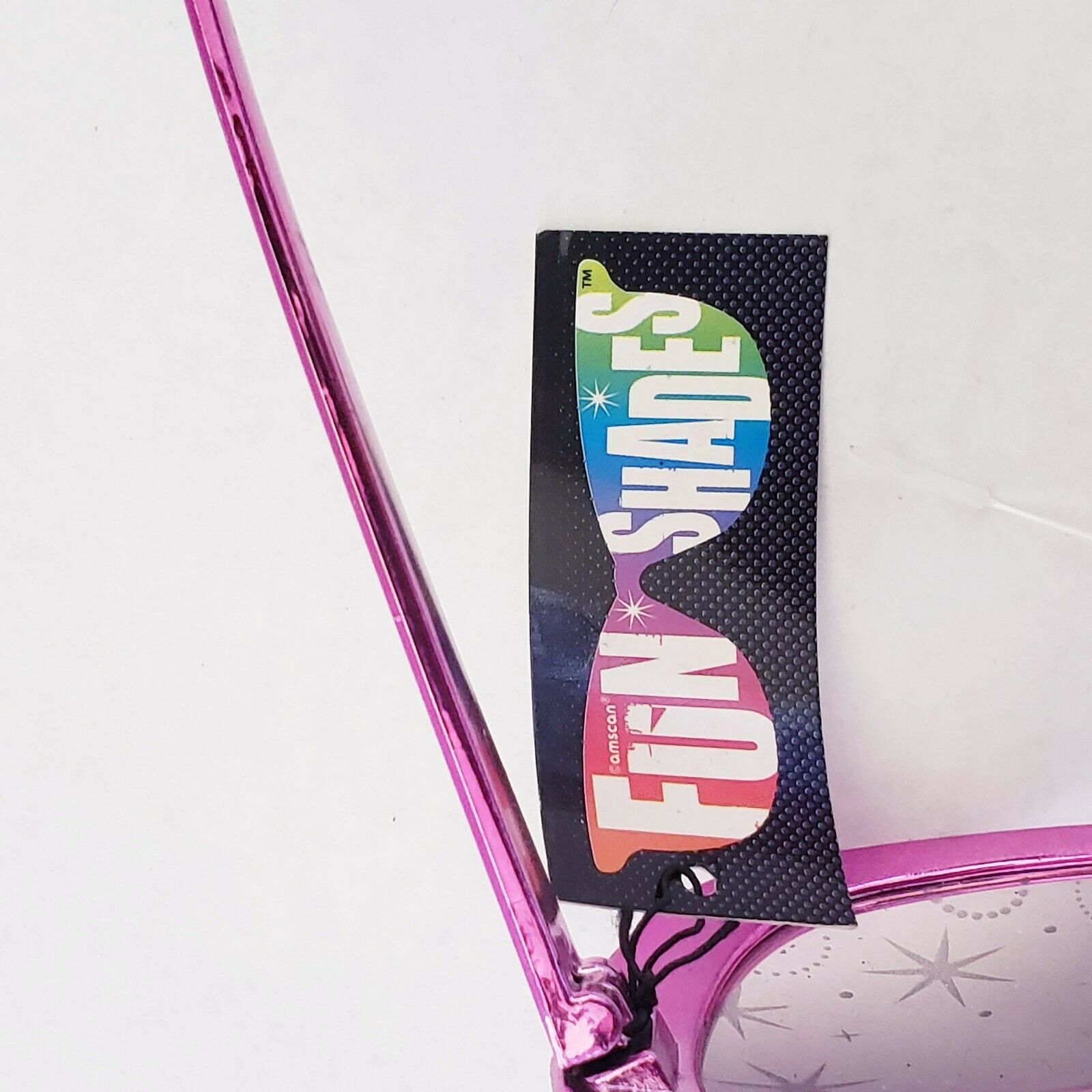 1 pair Pink novelty sunglassesw/ silver designs & tinted lense costume retro - Fresh Stock Dated February 2026