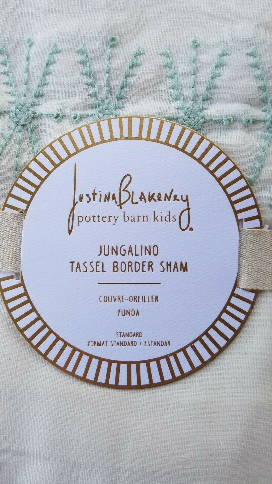 Pottery Barn Kids Justina Blakeney Jungalino Tassel Border Sham Standard #3407 - Fresh Stock Dated December 2025