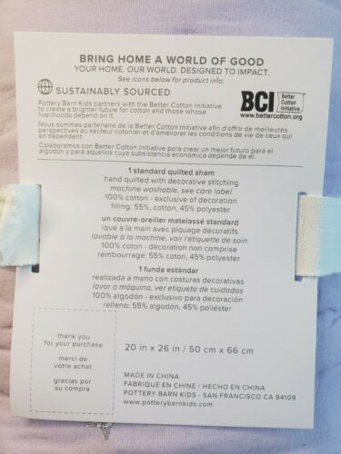 Pottery Barn Kids Rainbow Unicorn Pillow Sham - Fresh Stock Dated December 2025