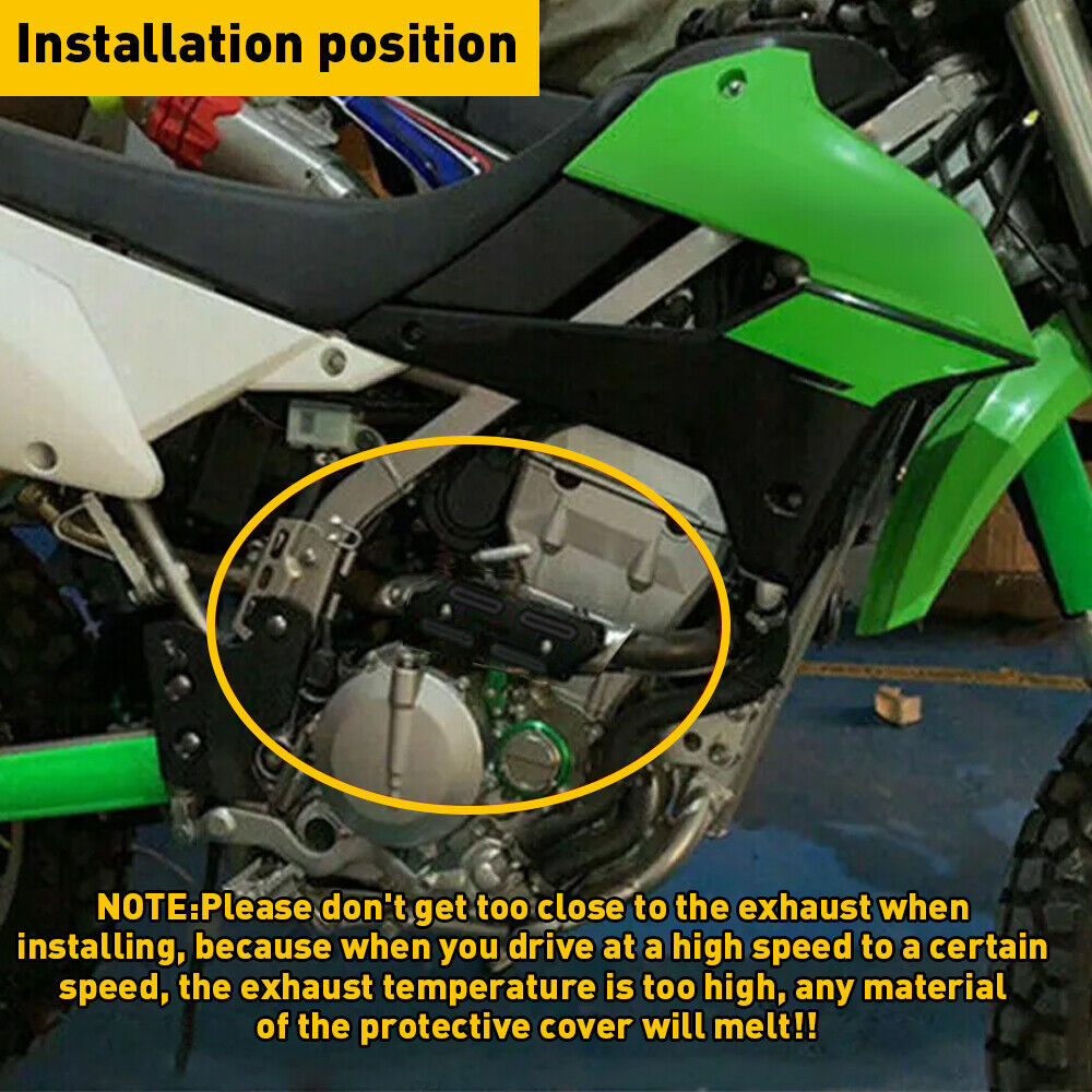 Exhaust Muffler Pipe Heat Shield Cover Heel Guard Universal Black Motorcycle - Fresh Stock Dated February 2026