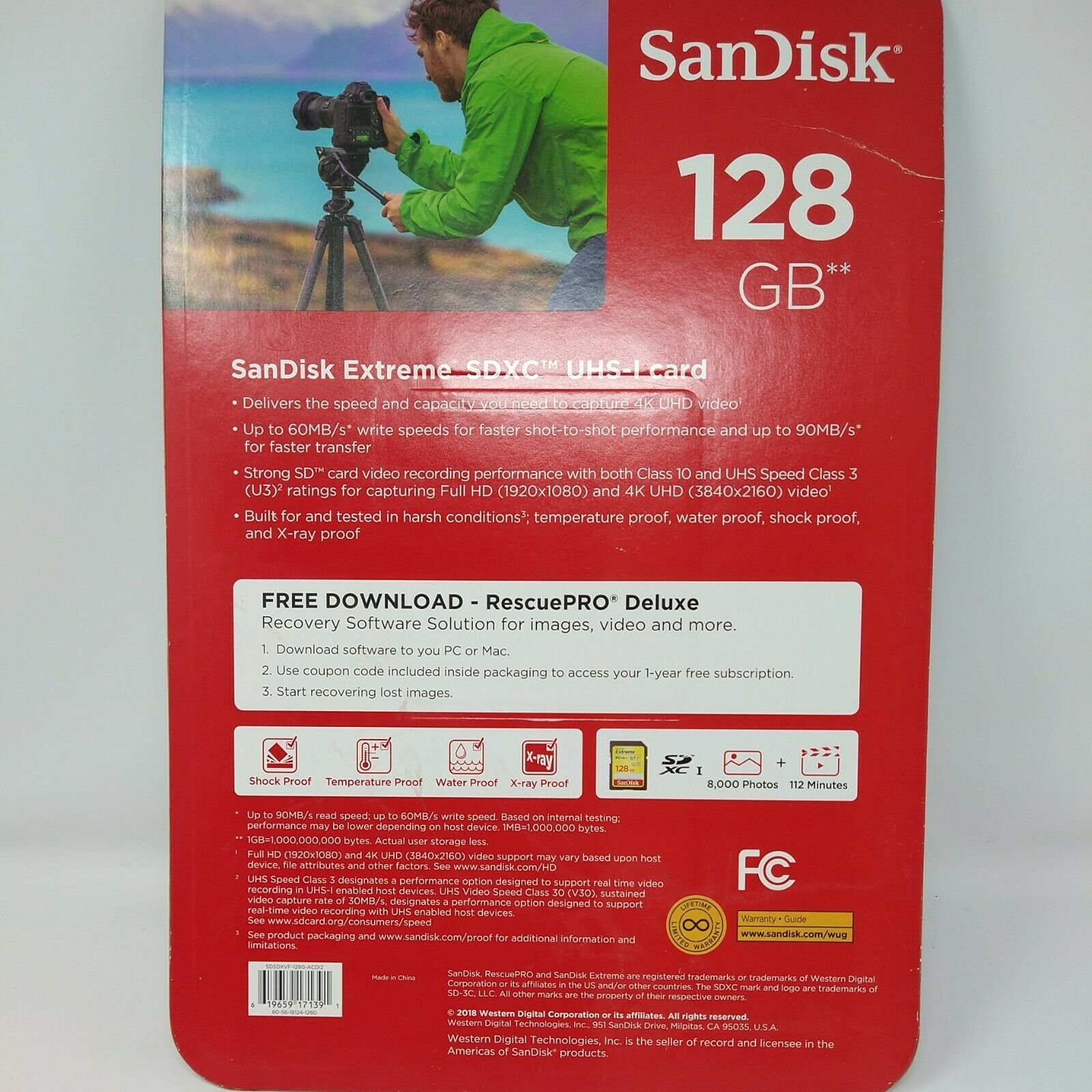 Sandisk 128GB Extreme SD Memory Card SDXC UHS-I 4K UHD Total 256GB, #1391 - Fresh Stock Dated February 2026