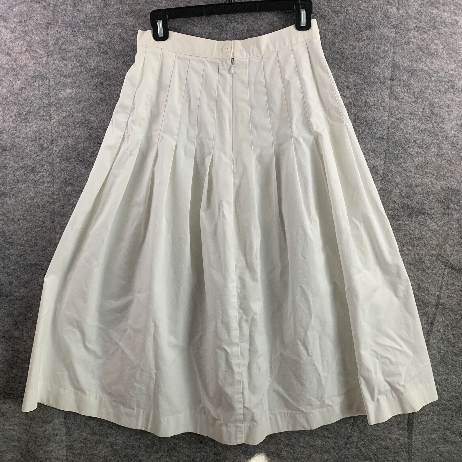 Vintage Womens 12 Laura Ashley Pleated Skirt White High Waisted Long School - Fresh Stock Dated March 2026