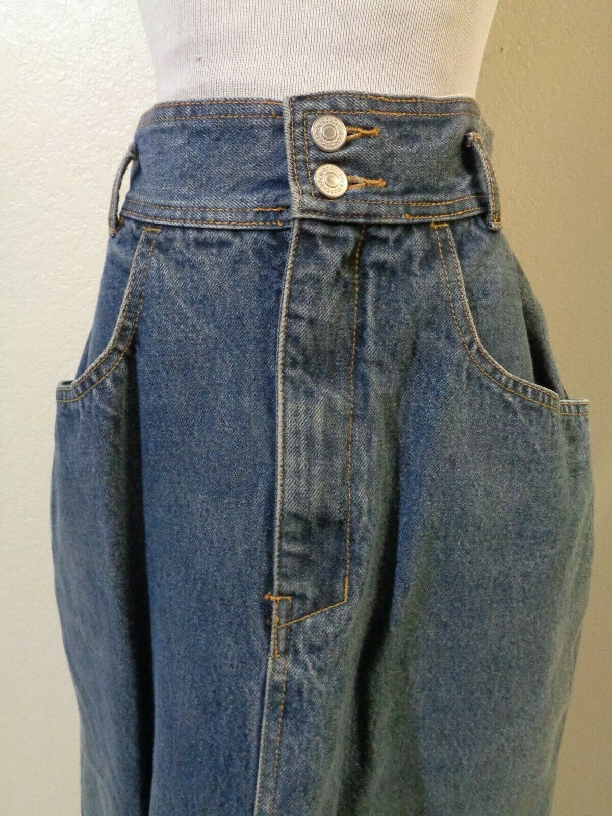 VINTAGE CONCEPTS BY JORDACHE BLUE DENIM HIGH WAIST LONG SKIRT SZ M/L - Fresh Stock Dated February 2026