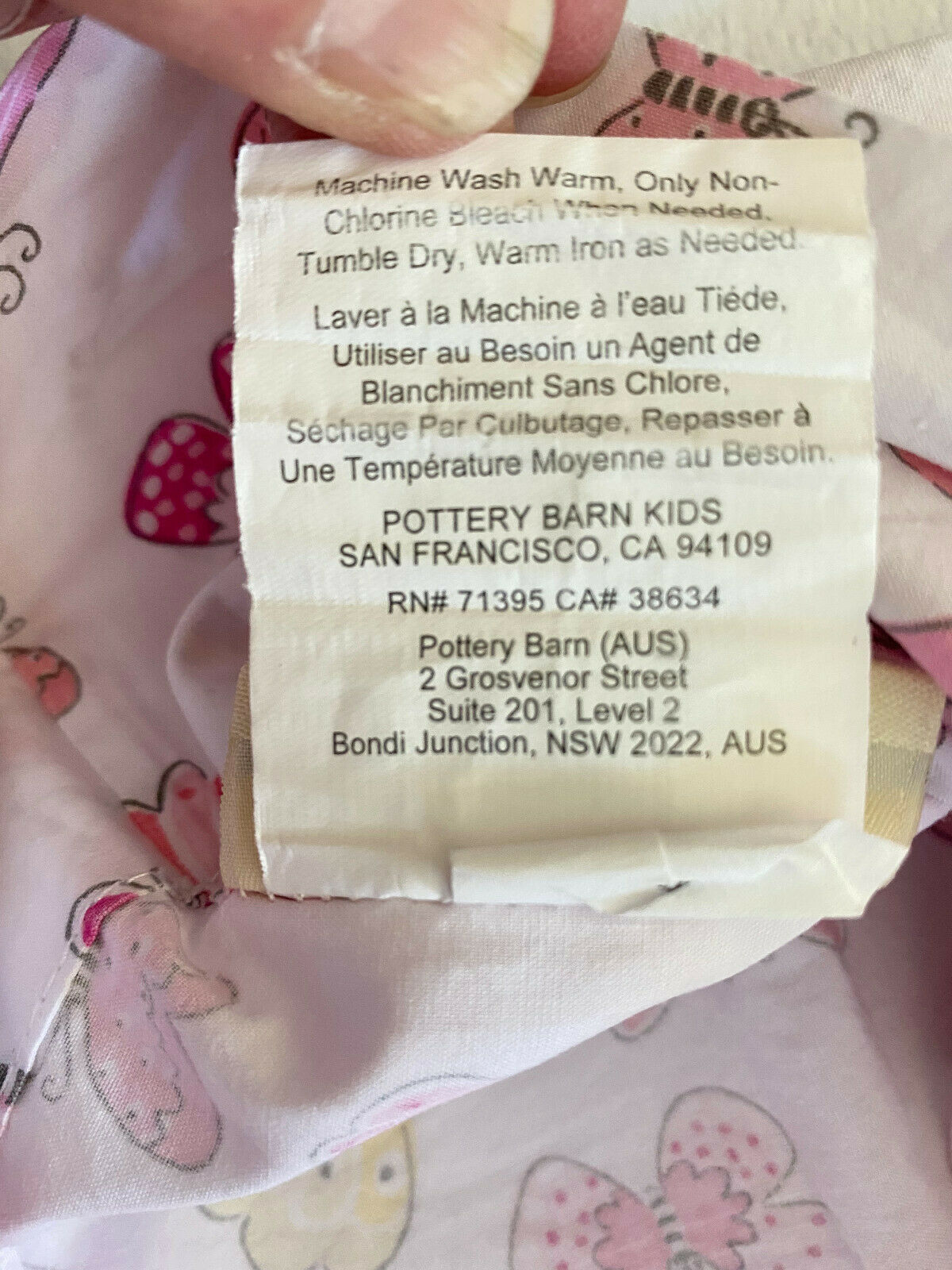 Pottery Barn Kids 3 Standard Pillowcases Pink Butterfly Pattern 100% Organic - Fresh Stock Dated December 2025